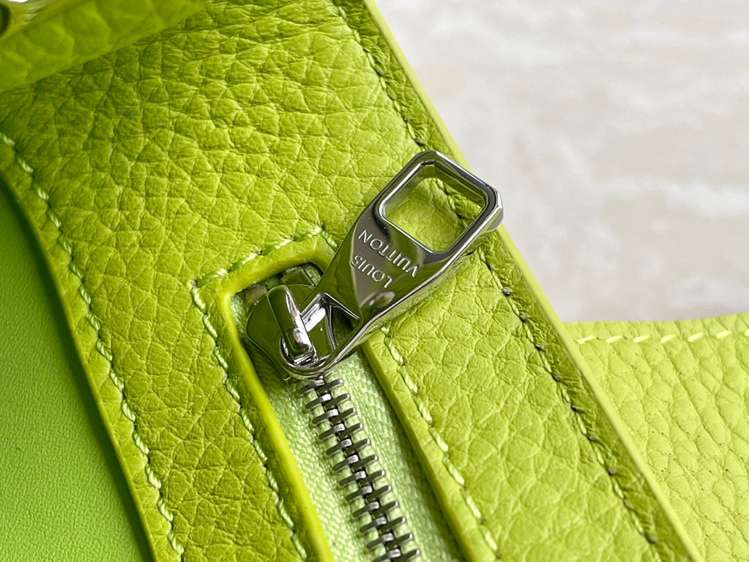 【Premium boutique original leather M56071 small size 💋 lemon green silver buckle】