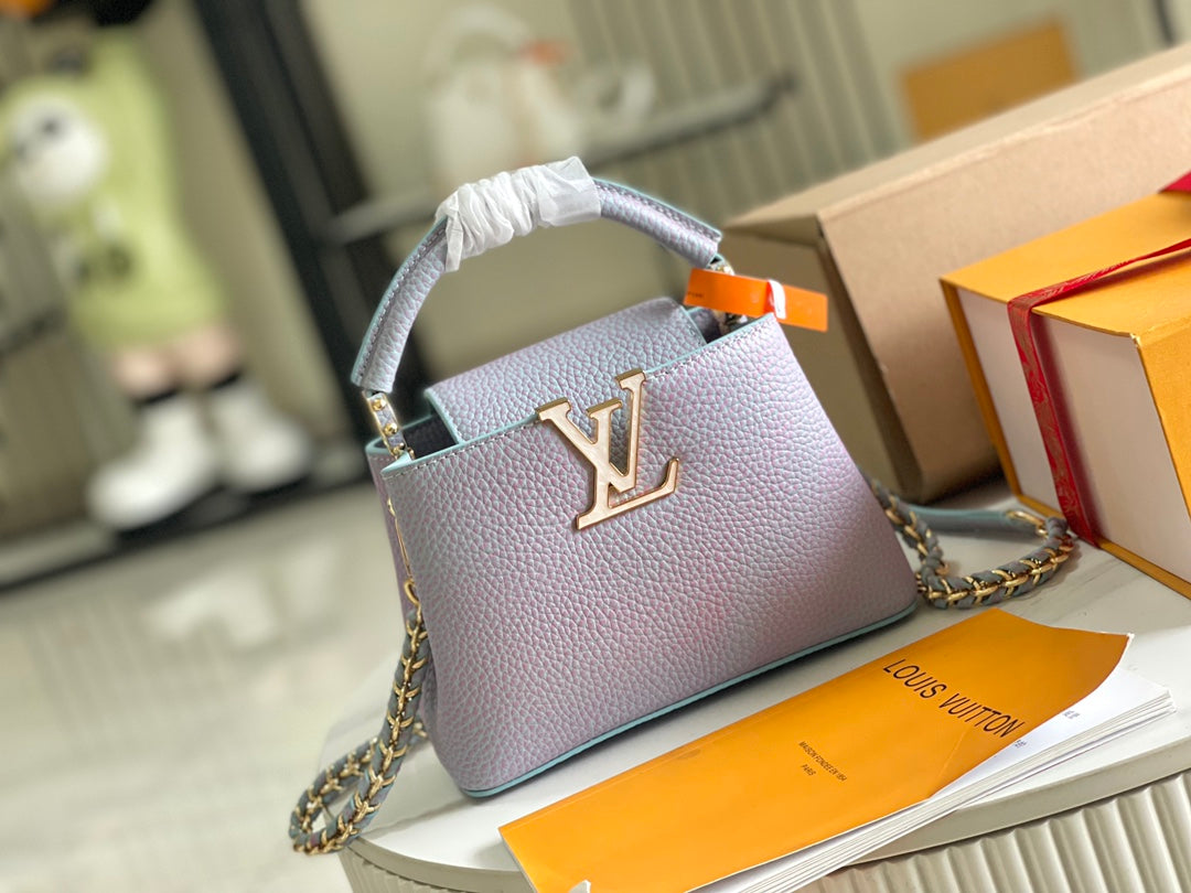 【Premium boutique original leather M59868💋M59850 star pearlescent blue shell buckle】