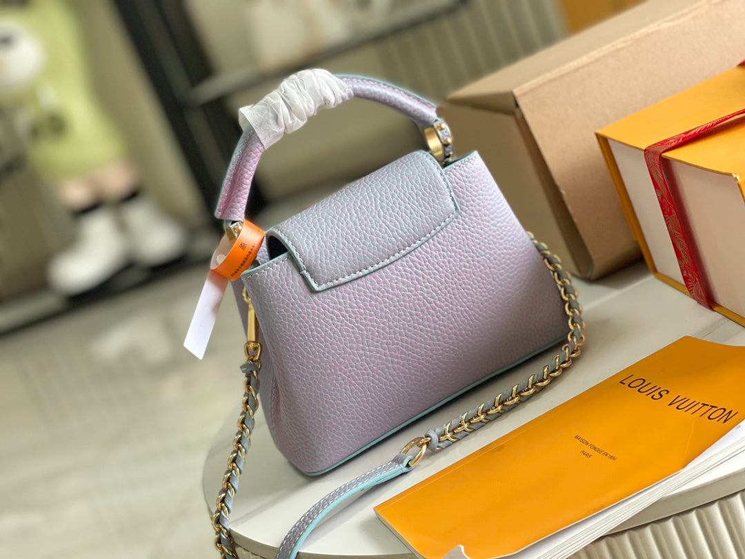 【Premium boutique original leather M59868💋M59850 star pearlescent blue shell buckle】