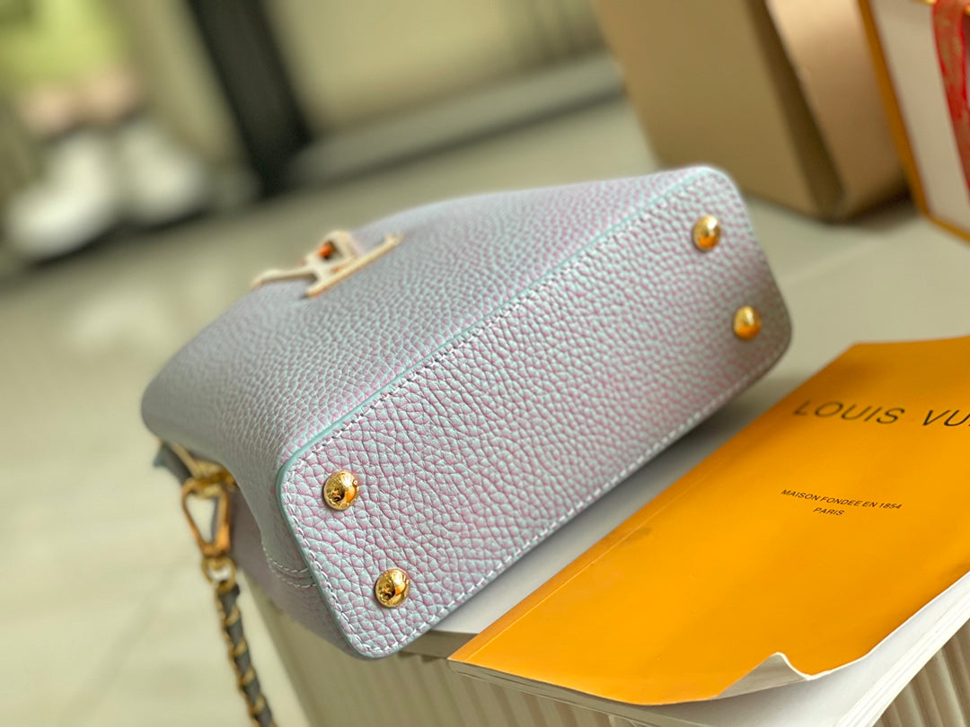 【Premium boutique original leather M59868💋M59850 star pearlescent blue shell buckle】