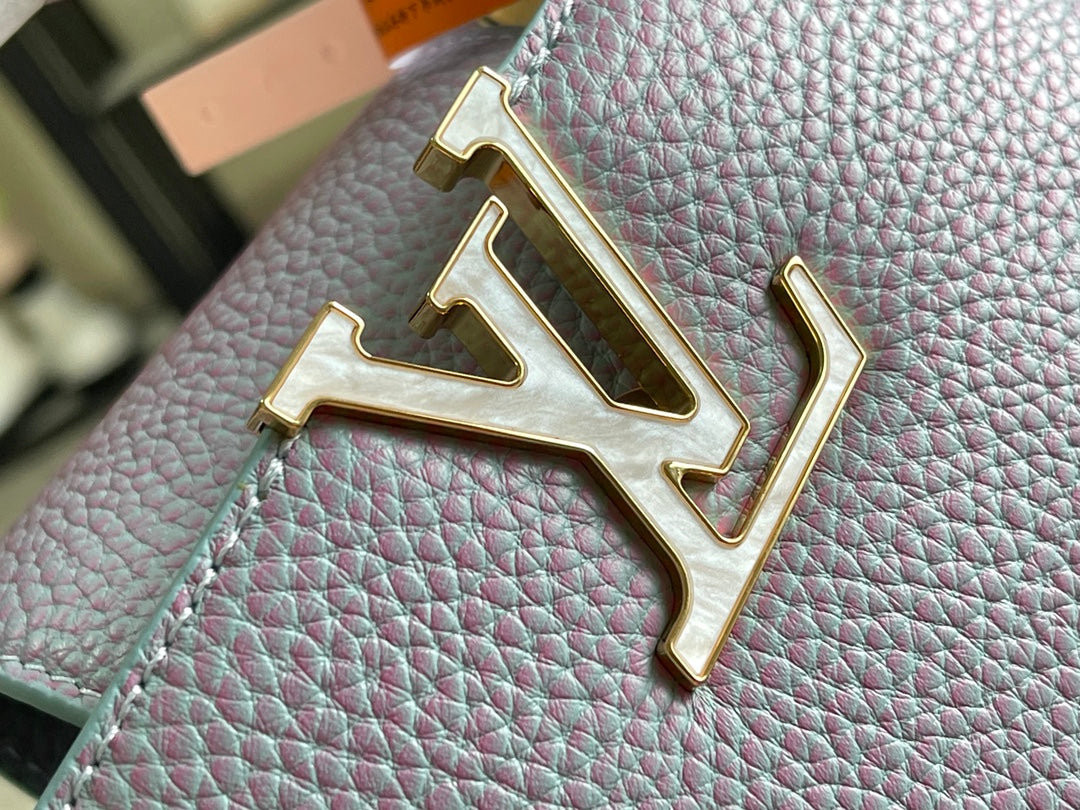 【Premium boutique original leather M59868💋M59850 star pearlescent blue shell buckle】