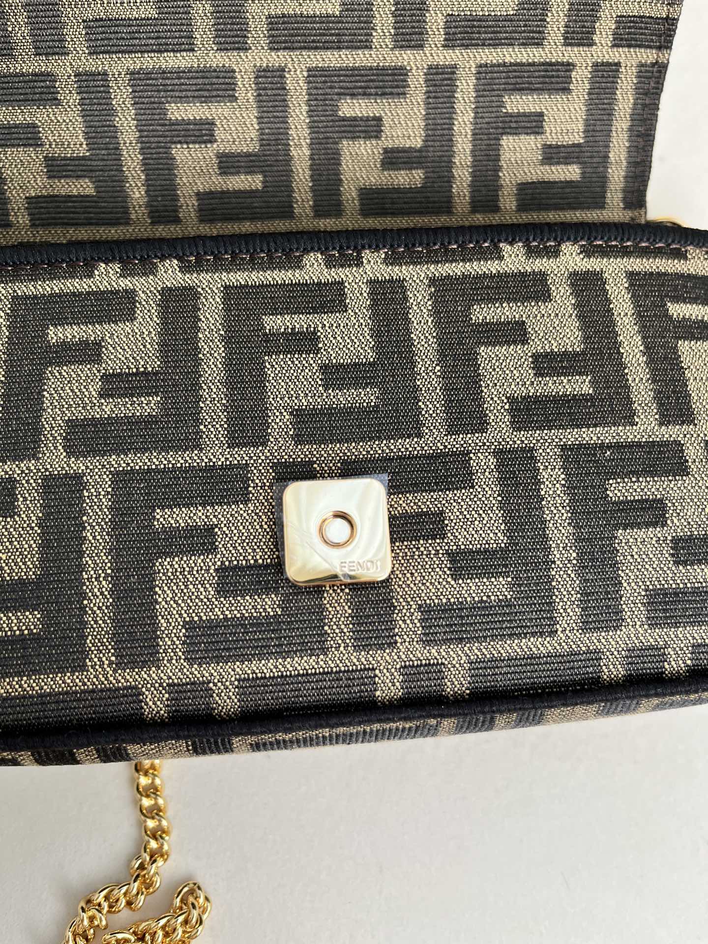 mini baguette Brown fabric bag