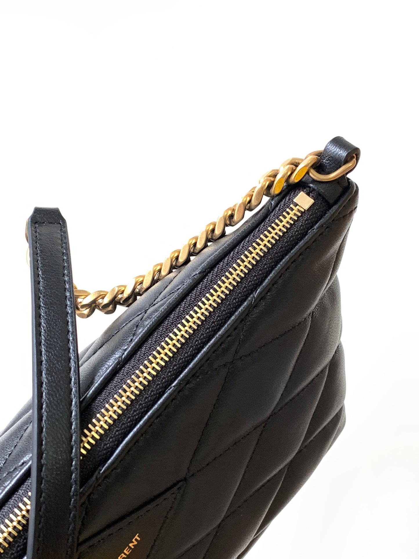 【Original Leather】Horn Stitched Sheep Leather Zipper Shoulder Bag Style number: 755979~~