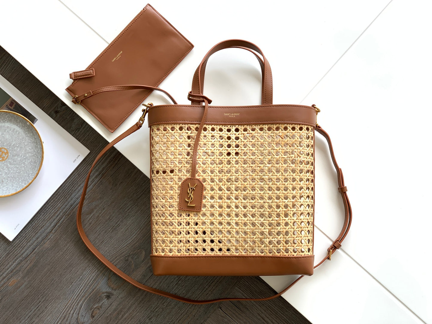 Original Leather Summer ๐๐ผ๐๐๐ ๐๐ผ๐๐๐๐๐ ๐๐๐ vertical woven and leather shopping bag Model: 655161