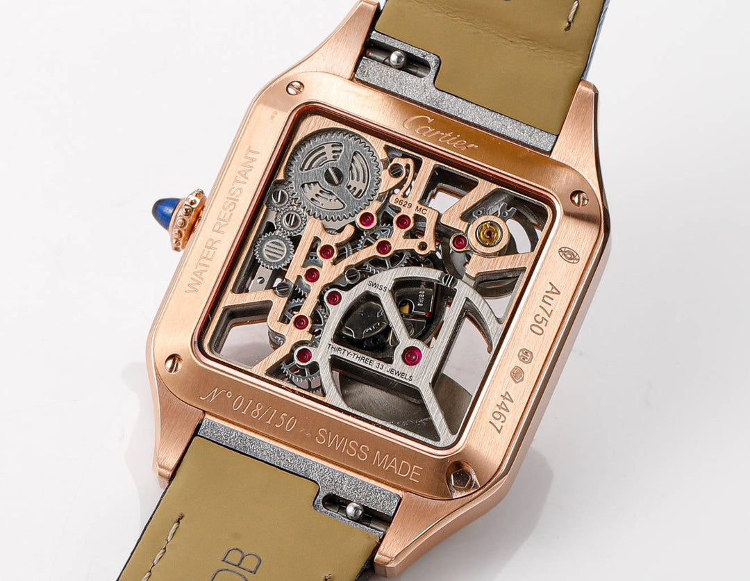 Cartier Santos hollow series Cartier's supernatural work, counter designer teamed up Table diameter: 43.5x31.4mm Movement Swiss 1042 remade original 9629 machine