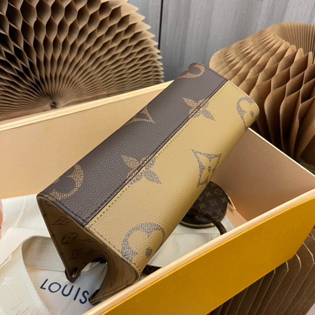 M46373. OnTheGo small bag in Monogram and Monogram Reverse canvas