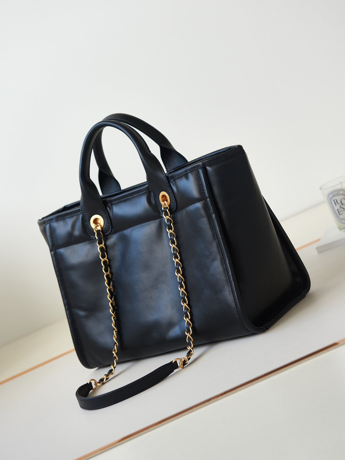 23B latest beach bag, whole sheep goat leather, logo beach bag