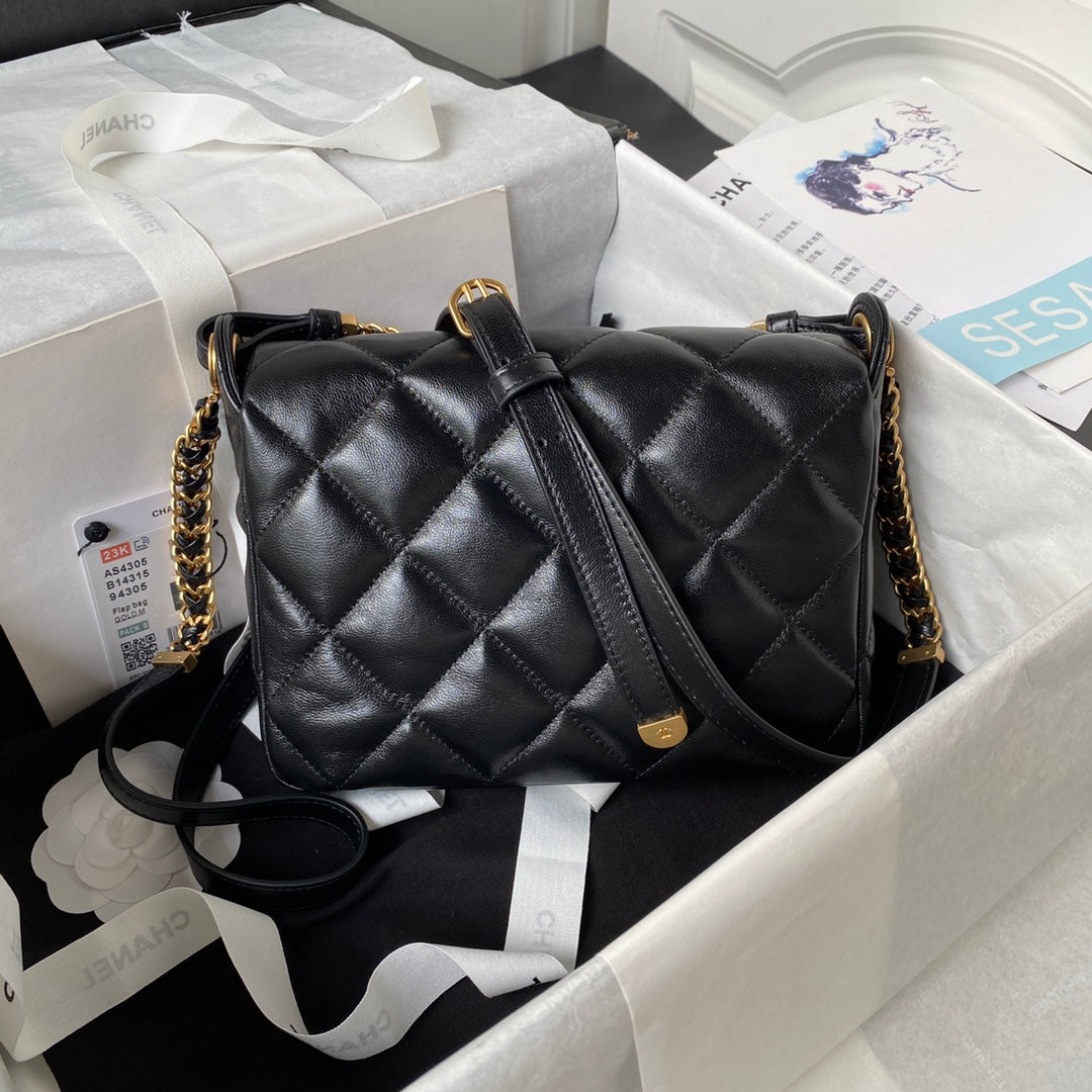 ⚛️Chane1❄️23K sheepskin wide shoulder strap shoulder bag AS4305