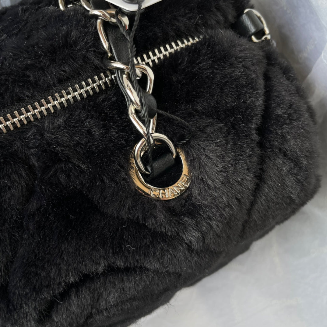 Chanel23C new autumn and winter wool bowling bag