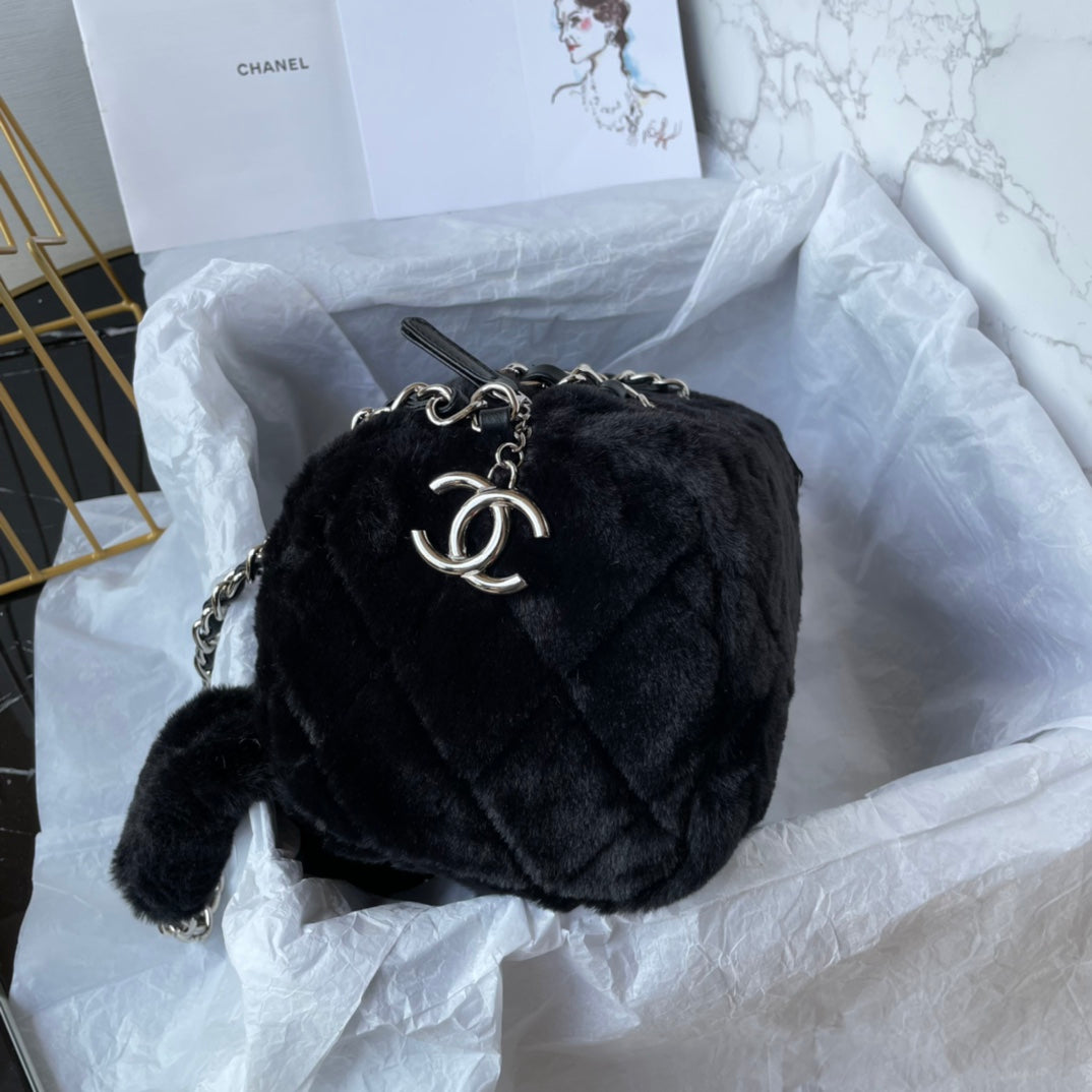 Chanel23C new autumn and winter wool bowling bag