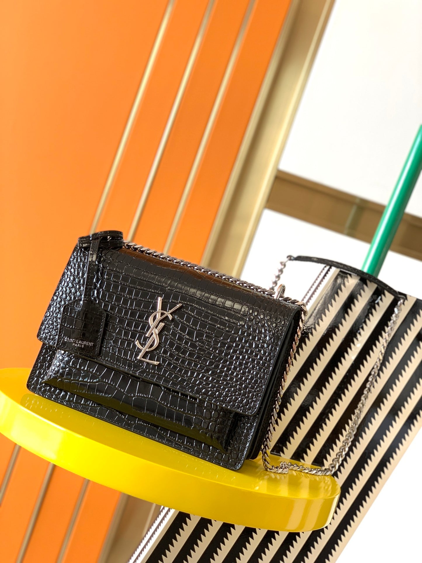 #𝑺𝒖𝒏𝒔𝒆𝒕 𝟮𝟮𝒄𝒎#Classic crocodile pattern sunset sunset bag series