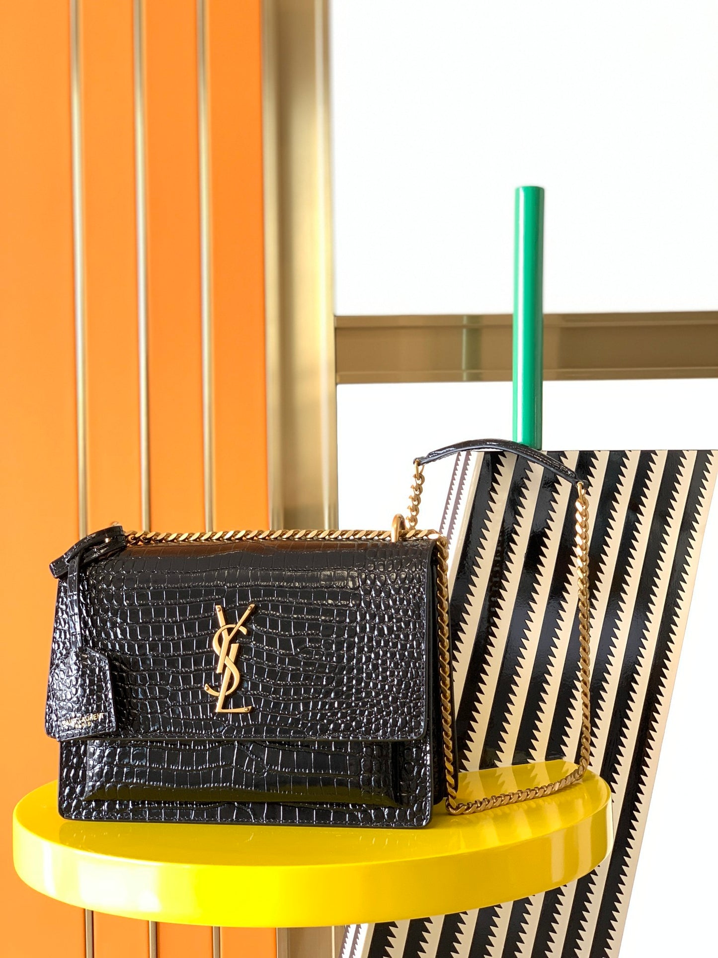 #𝑺𝒖𝒏𝒔𝒆𝒕 𝟮𝟮𝒄𝒎#Classic crocodile pattern sunset sunset bag series