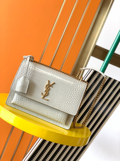 #𝑺𝒖𝒏𝒔𝒆𝒕 𝟮𝟮𝒄𝒎#Classic crocodile pattern sunset sunset bag series