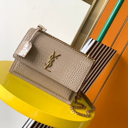 #𝑺𝒖𝒏𝒔𝒆𝒕 𝟮𝟮𝒄𝒎#Classic crocodile pattern sunset sunset bag series