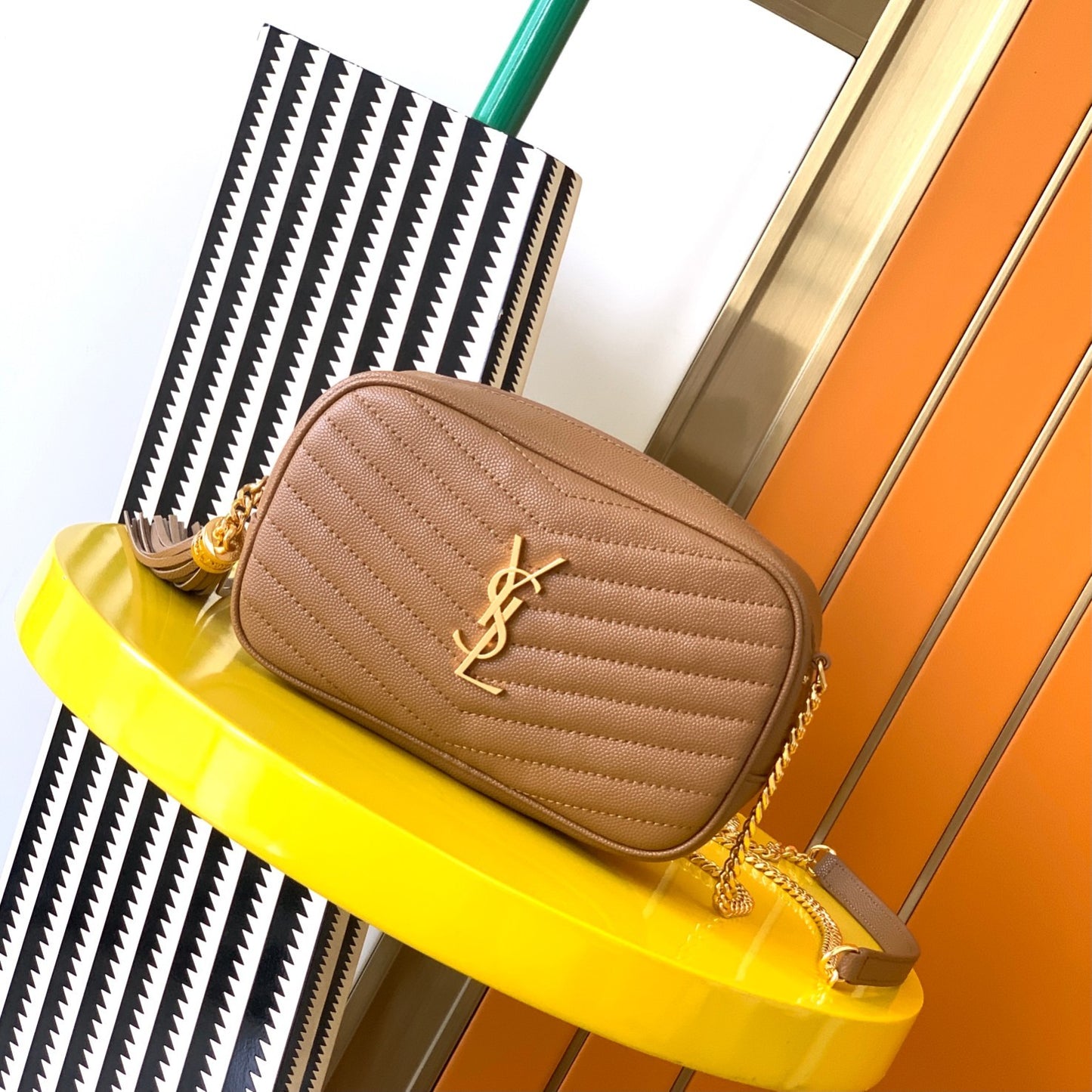 [Original Leather] 🔥Lou Mini Jacquard Grain Leather Bag Genuine Quality! Model: 585040.