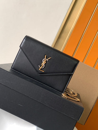 [Original Leather] 🔥LE CASSANDRE Smooth Leather Envelope Chain Bag Model: 743050