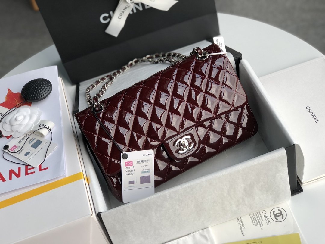 💖A1112 date red patent leather gold spot