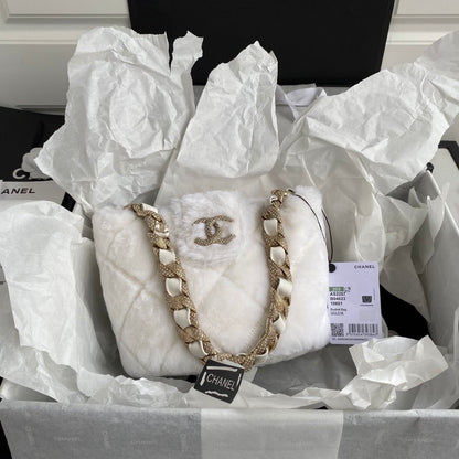Chanel Autumn and Winter Diamond Wool AS2240 Fur Bag Flap Bag