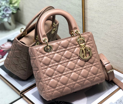Explosive style 💕Return goods Lady Dior classic 5⃣️ lattice 🍡24cm 6605