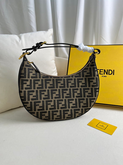 FEND1praphy underarm bag featuring a crescent shape