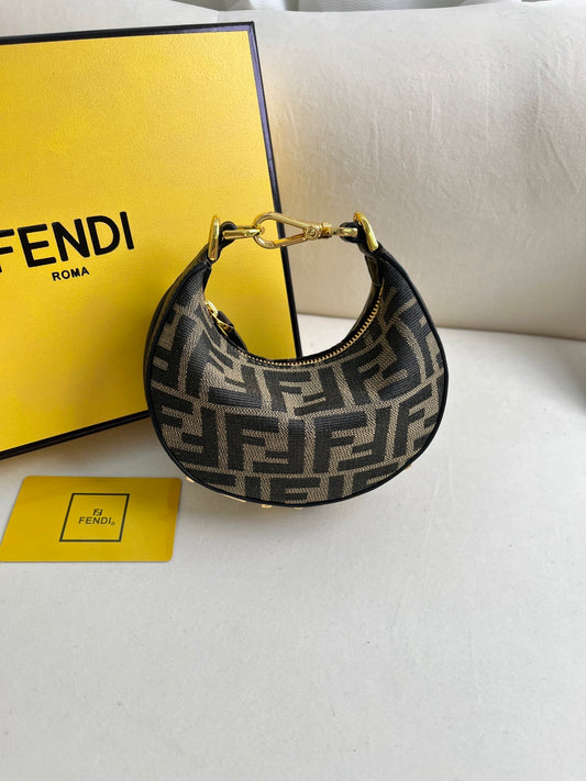 FEND1praphy underarm bag featuring a crescent shape