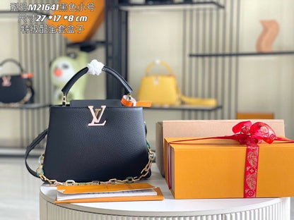 Premium boutique original leather M21641💋M21798 black gold buckle]