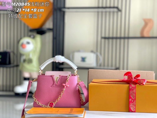 [Premium boutique original leather 💋M20845 light pink flower trio]