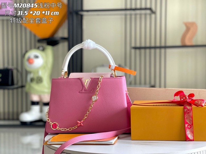 [Premium boutique original leather 💋M20845 light pink flower trio]
