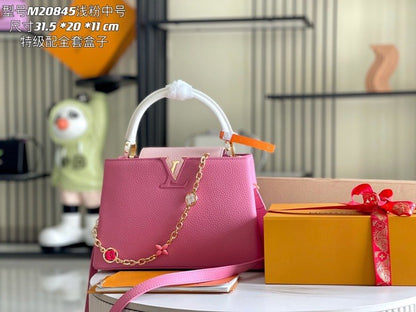 [Premium boutique original leather 💋M20845 light pink flower trio]