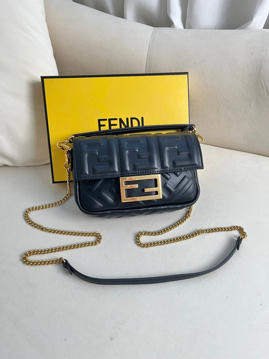 Baguette handbag black leather bag