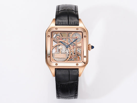 Cartier Santos hollow series Cartier's supernatural work, counter designer teamed up Table diameter: 43.5x31.4mm Movement Swiss 1042 remade original 9629 machine