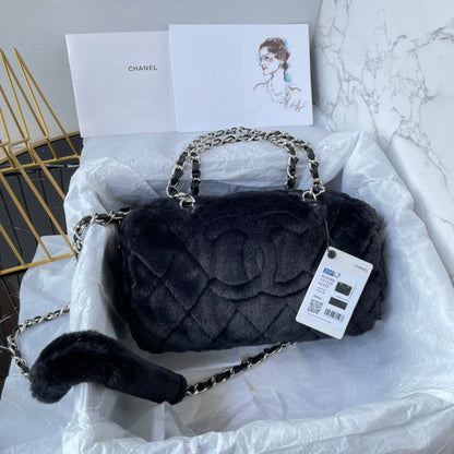 Chanel23C new autumn and winter wool bowling bag