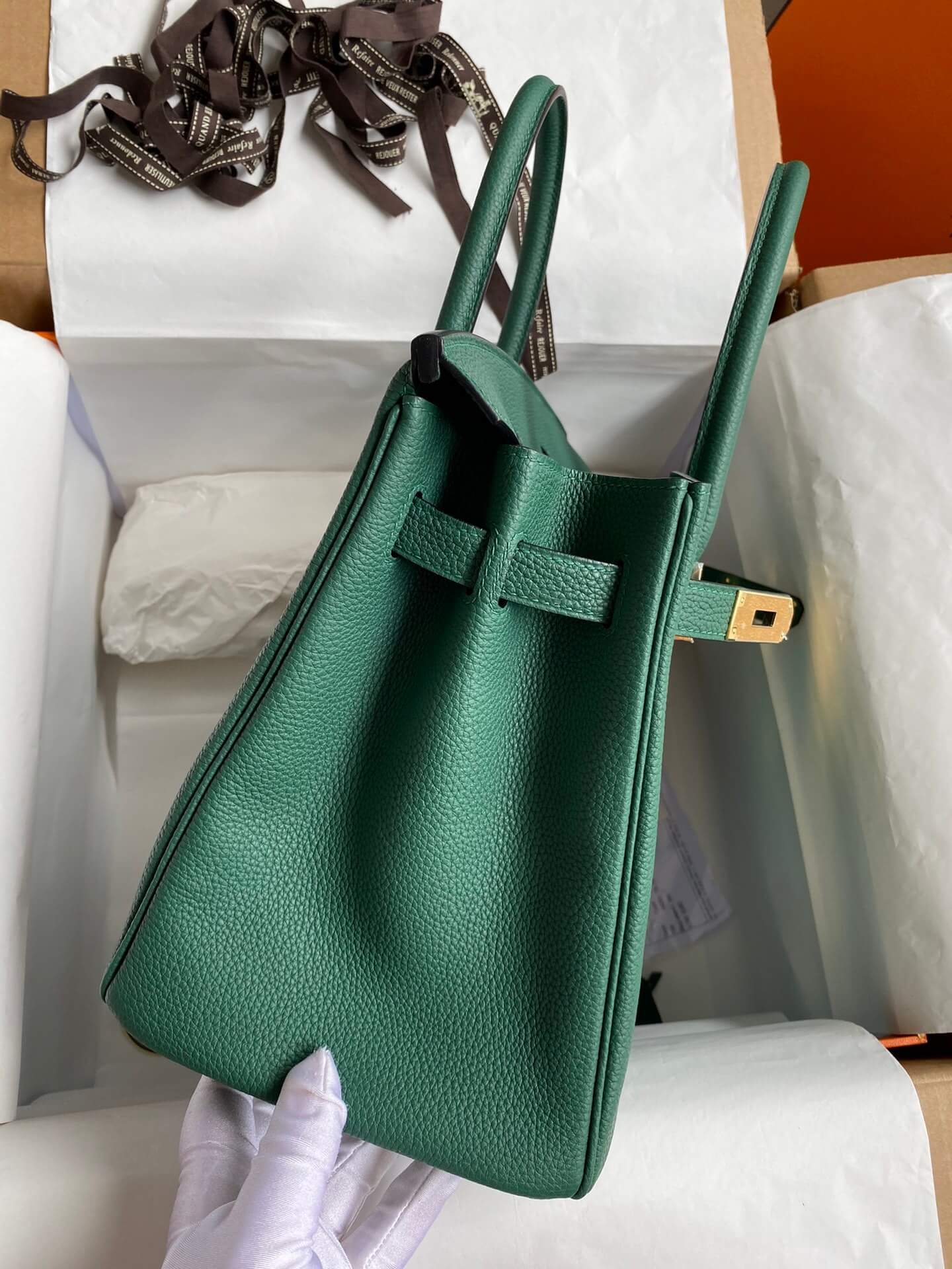 BK25cm,Peacock Green Gold Buckle