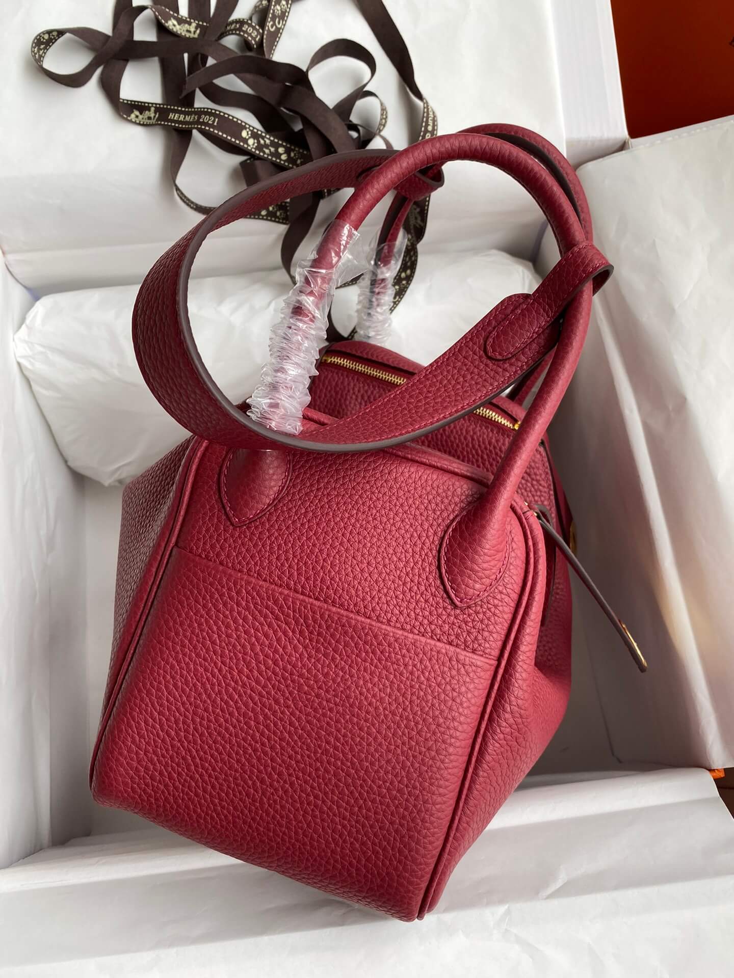 LD26cm,wine red gold buckle