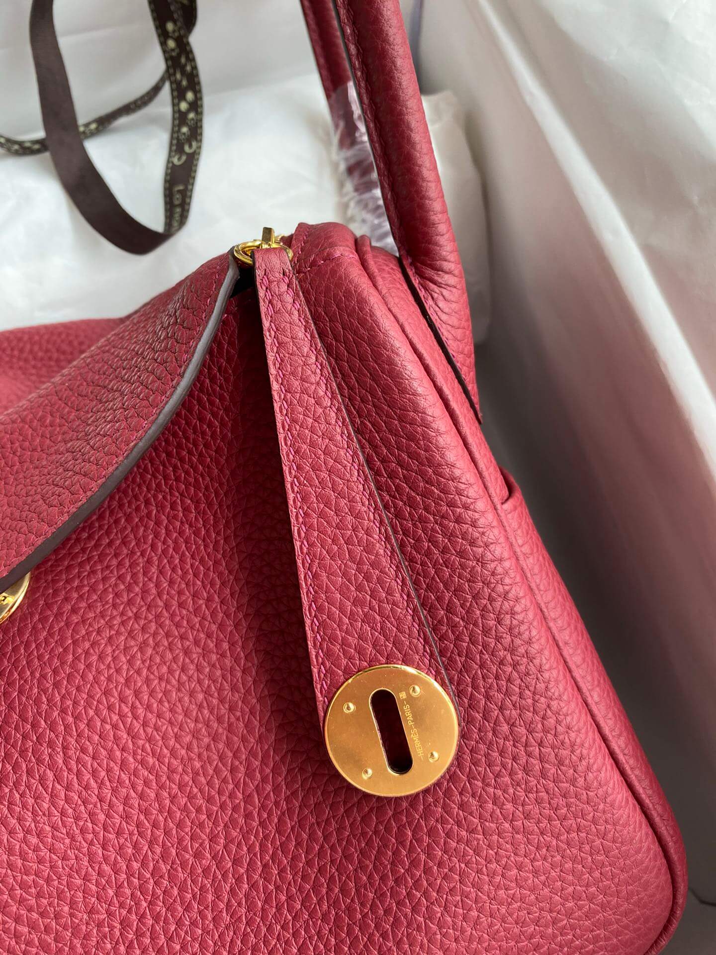LD26cm,wine red gold buckle