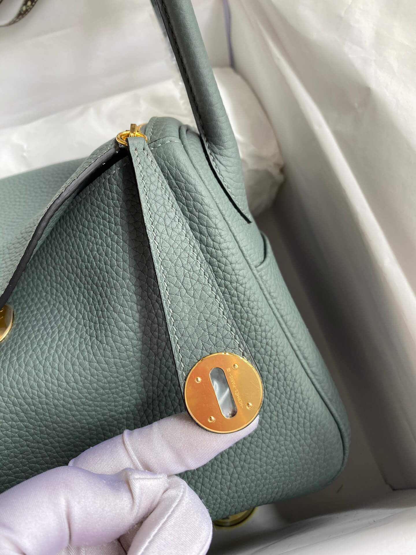 LD26cm,Almond Green Gold Buckle