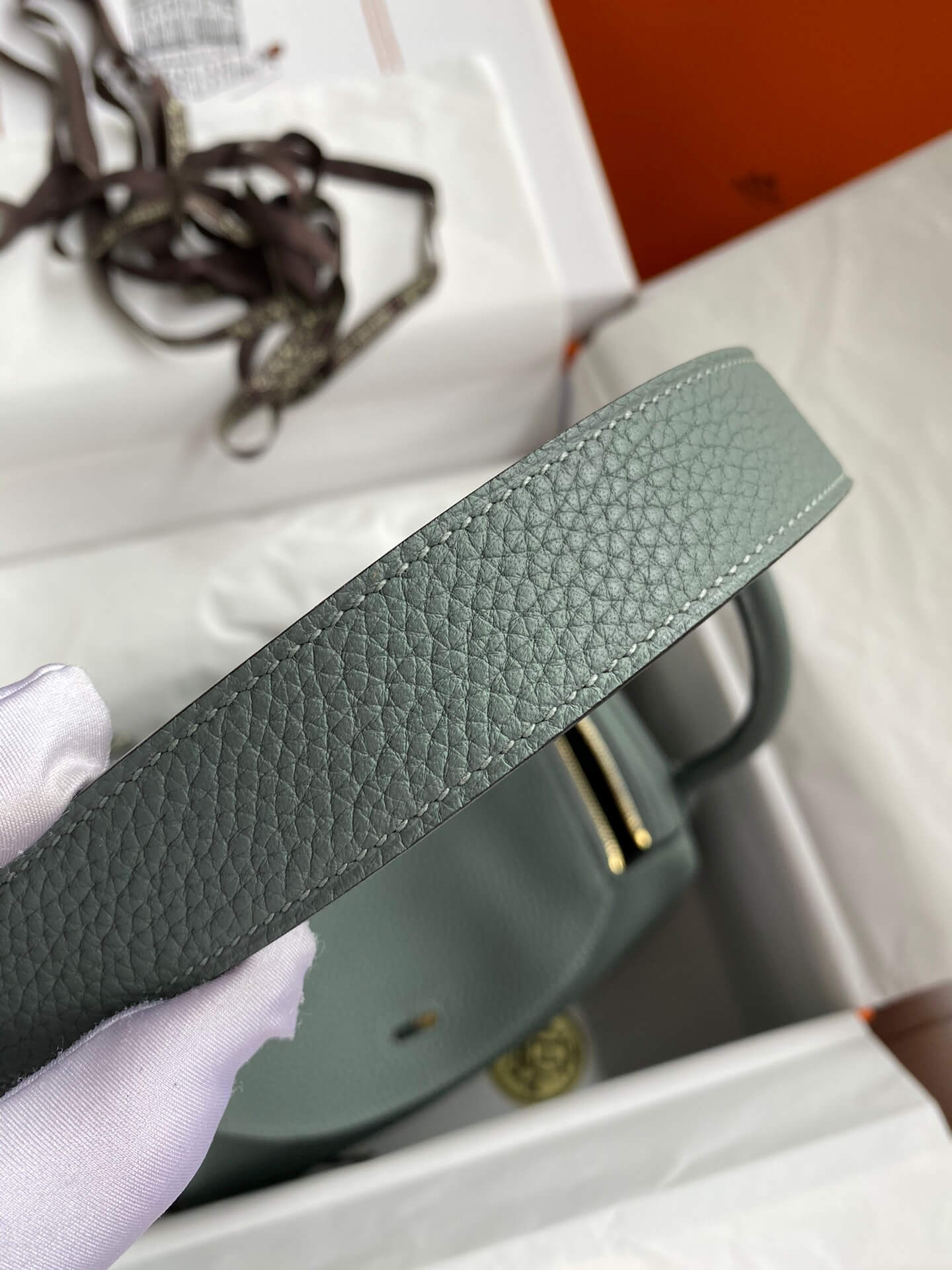 LD26cm,Almond Green Gold Buckle