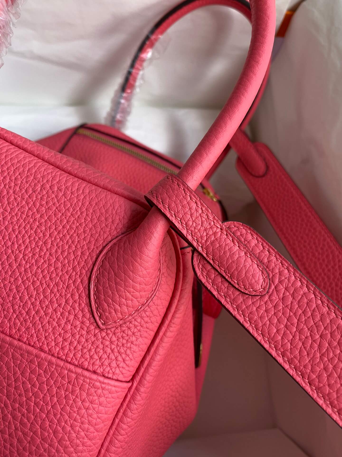 LD26cm,lipstick pink gold buckle