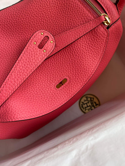 LD26cm,lipstick pink gold buckle