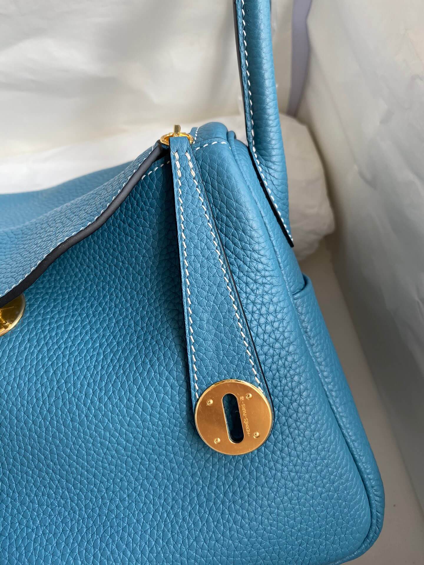 LD26cm,Denim blue gold buckle