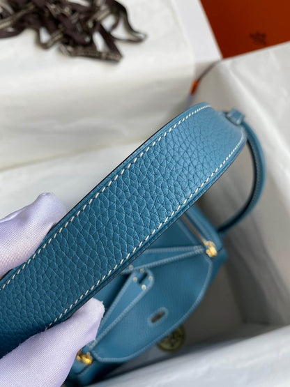 LD26cm,Denim blue gold buckle