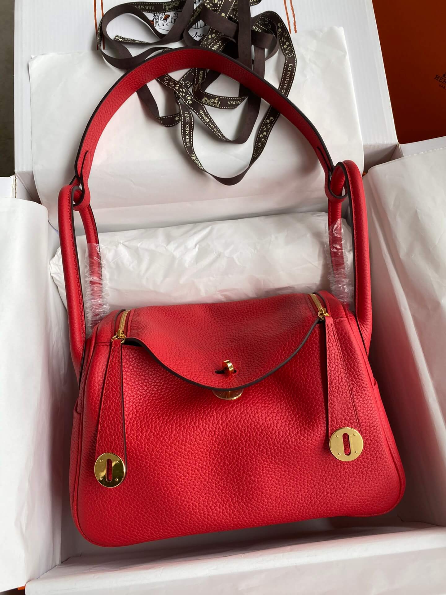LD26cm,red gold buckle