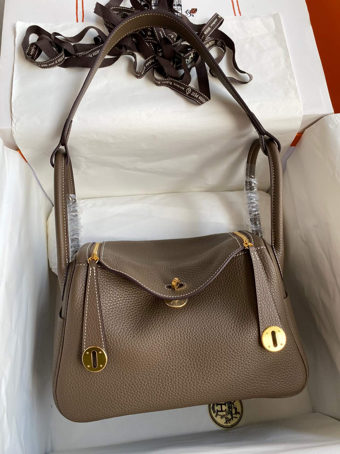 LD26cm,Elephant gray gold buckle