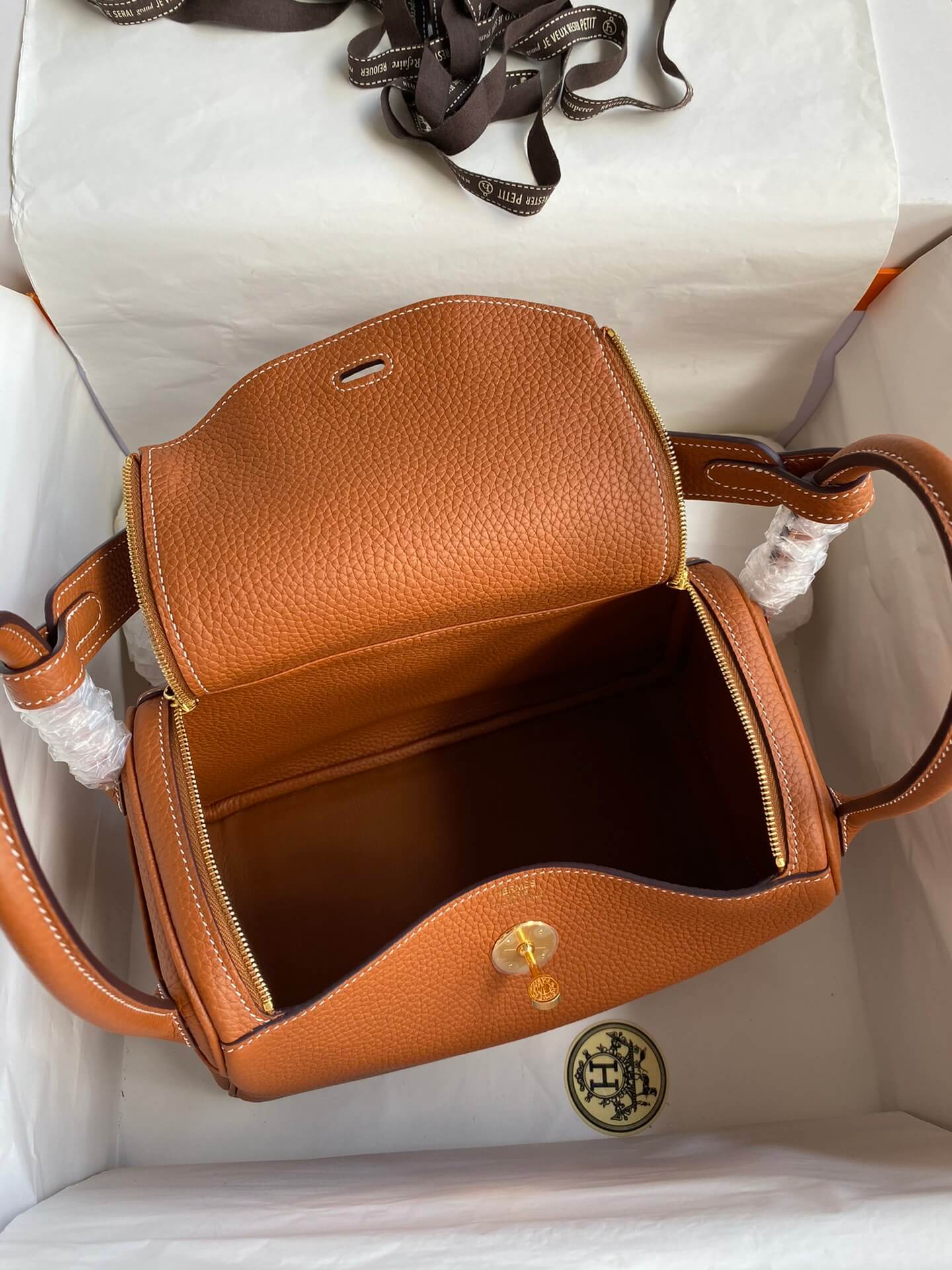 LD26cm,golden brown gold buckle