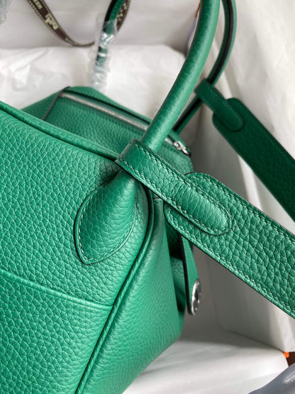 LD26cm,Peacock green silver buckle