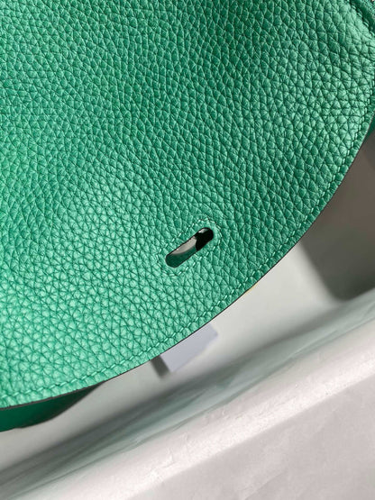 LD26cm,Peacock green silver buckle