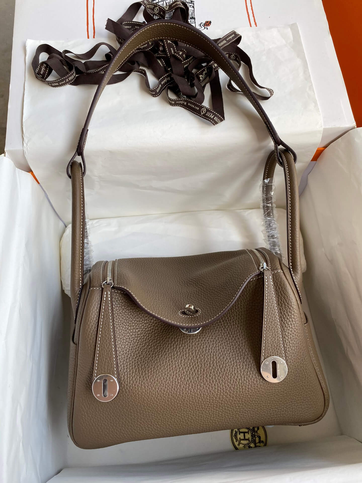 LD26cm, elephant gray silver buckle