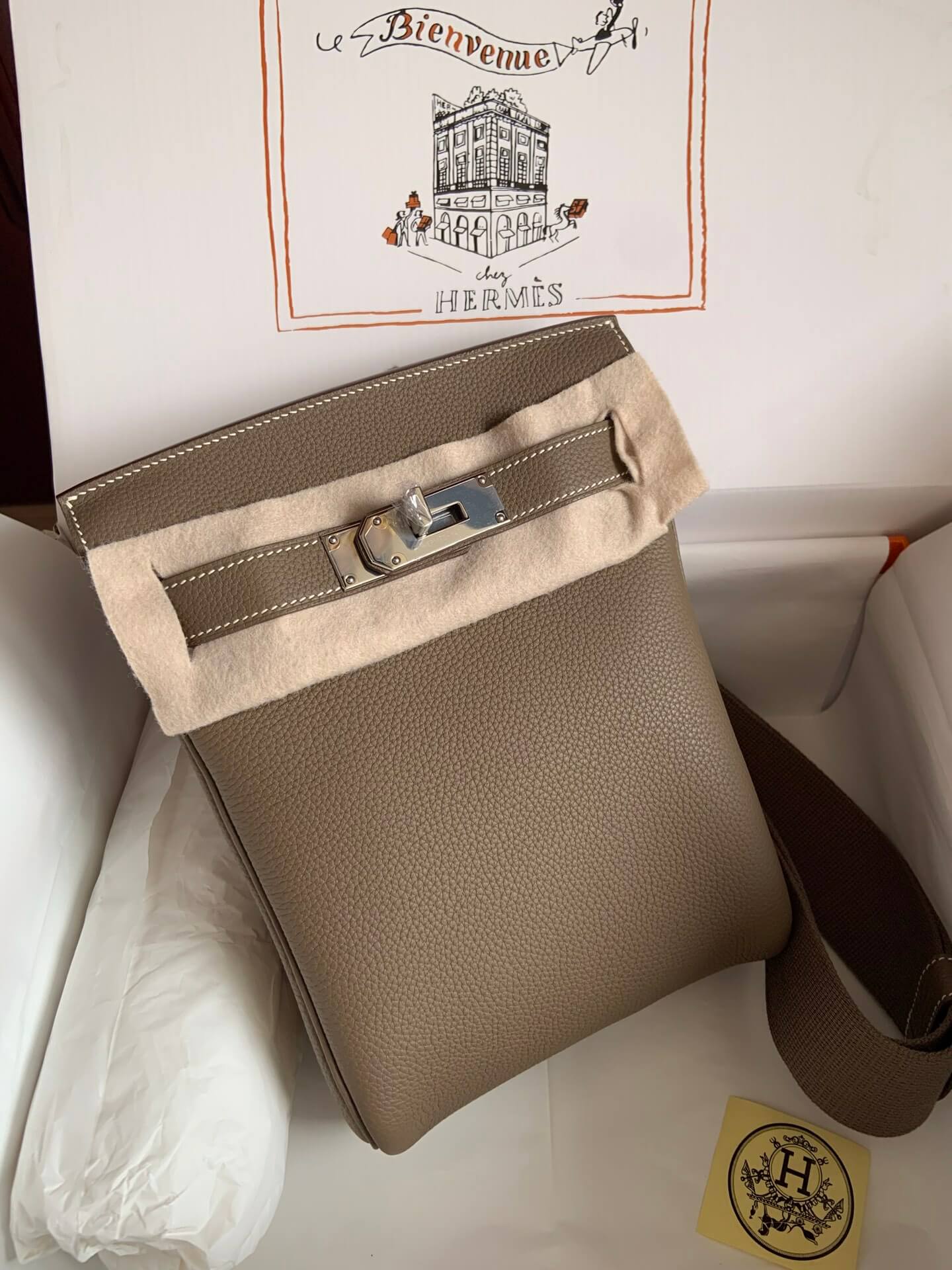 Hermes HAC A DOS, elephant gray