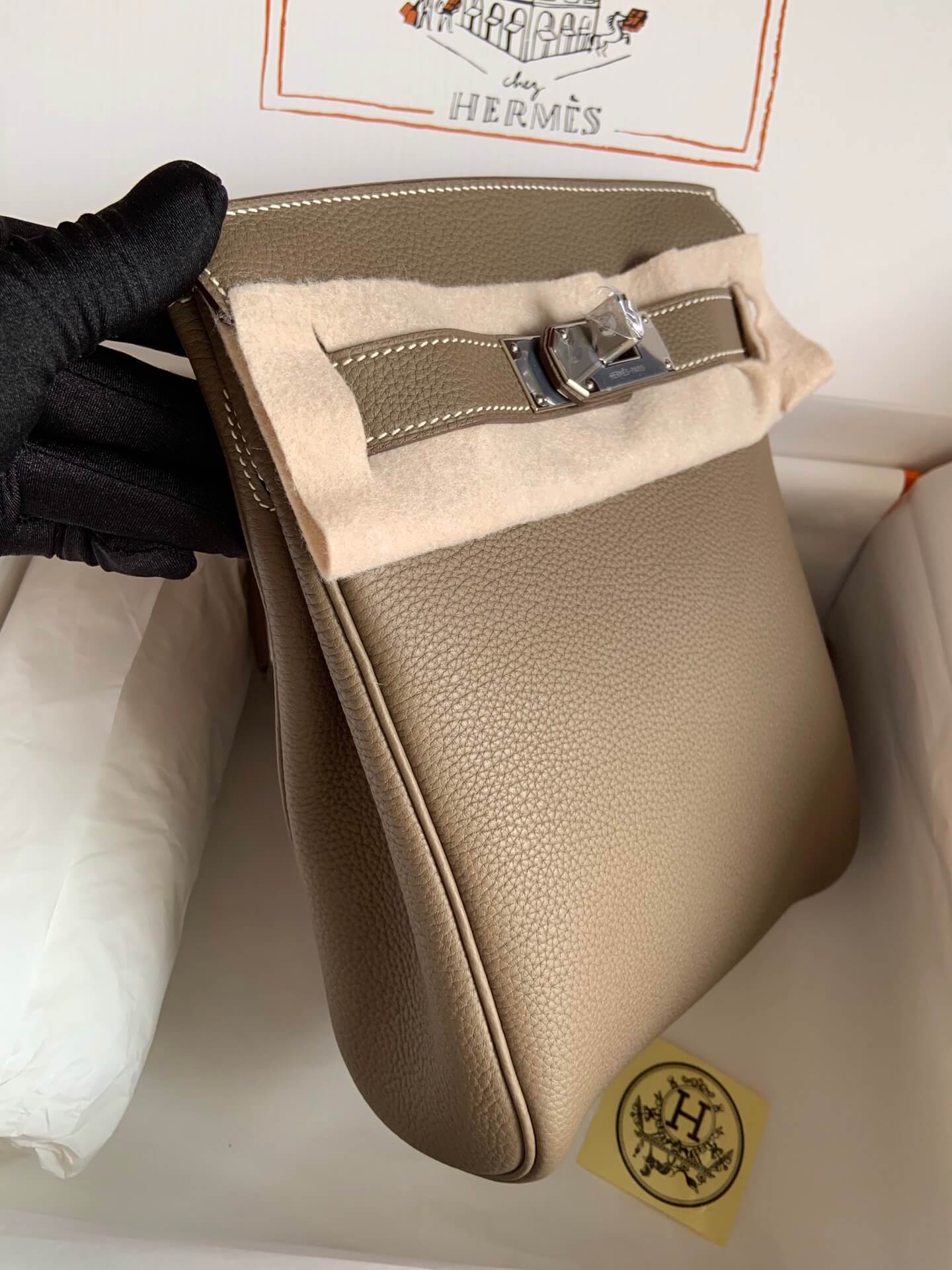 Hermes HAC A DOS, elephant gray