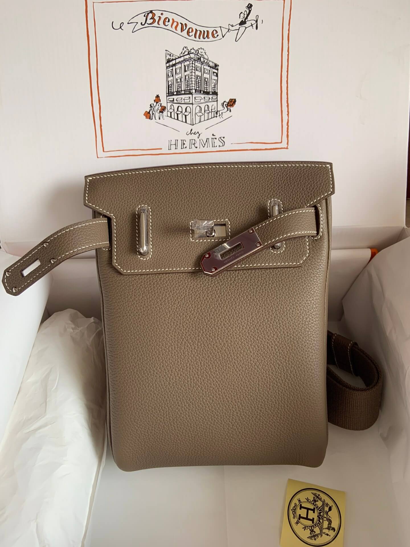 Hermes HAC A DOS, elephant gray